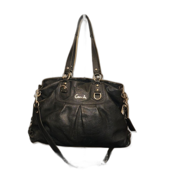 Coach Handbags - Coach F19243 Ashley Leather Carryall Black